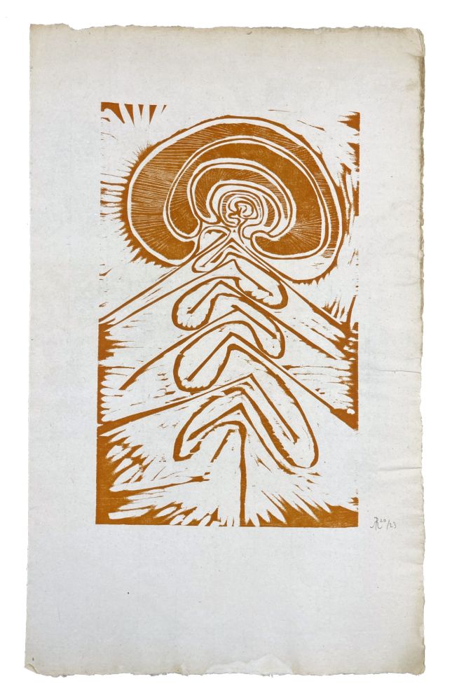 Gravure Sur Bois Müller - UNE FLEUR (ESQUISSE XXII)