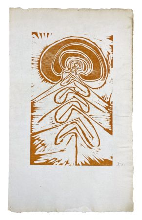 Gravure Sur Bois Müller - UNE FLEUR (ESQUISSE XXII)