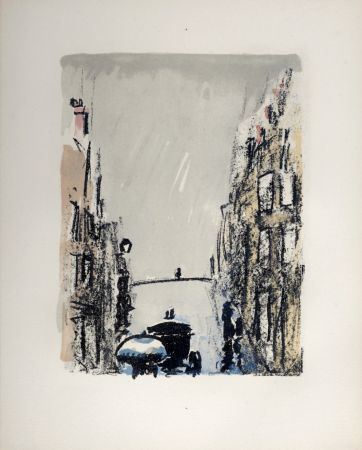 Lithographie Van Dongen - Une frontière de la Butte : la Rue des Trois Frères