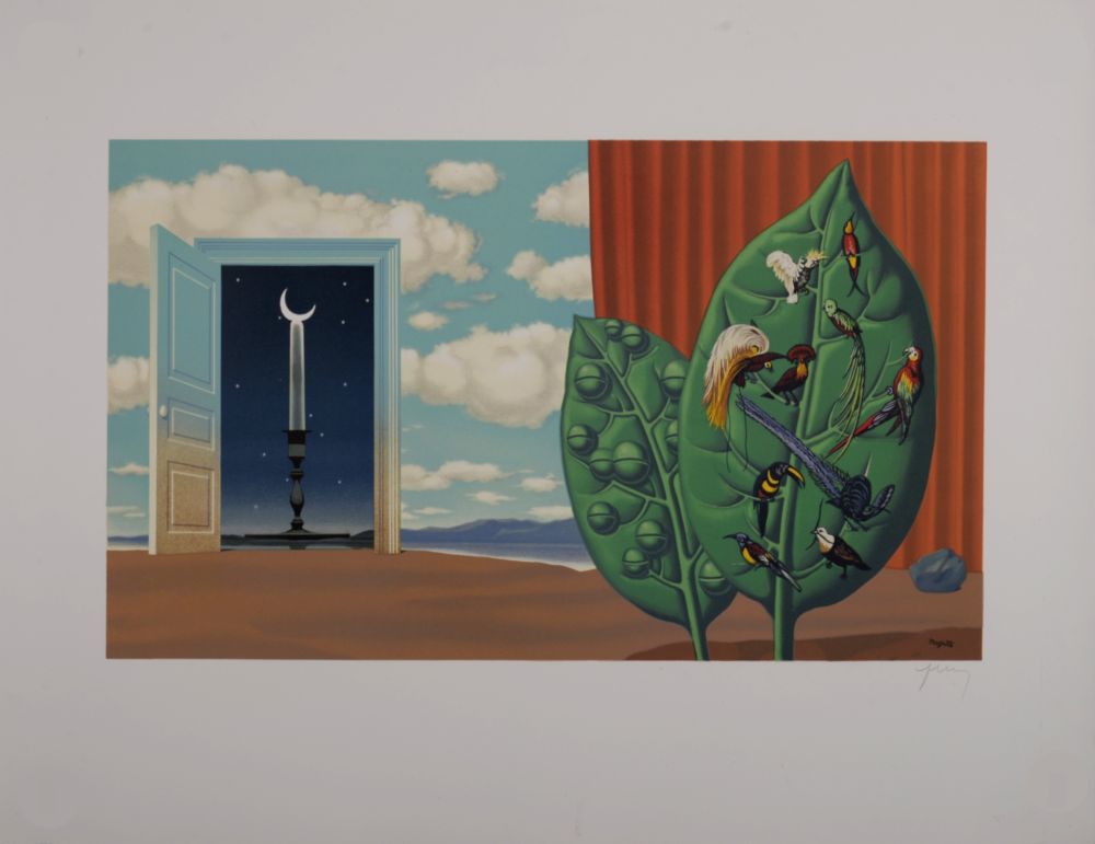 Lithographie Magritte - Une Porte s'ouvre sur la Nuit Veloutée, 1968