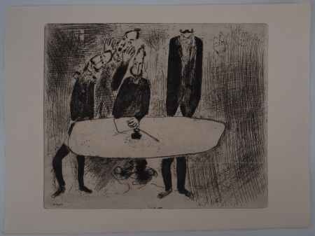 Gravure Chagall - Une réunion de crise (Le conciliabule des fonctionnaires)