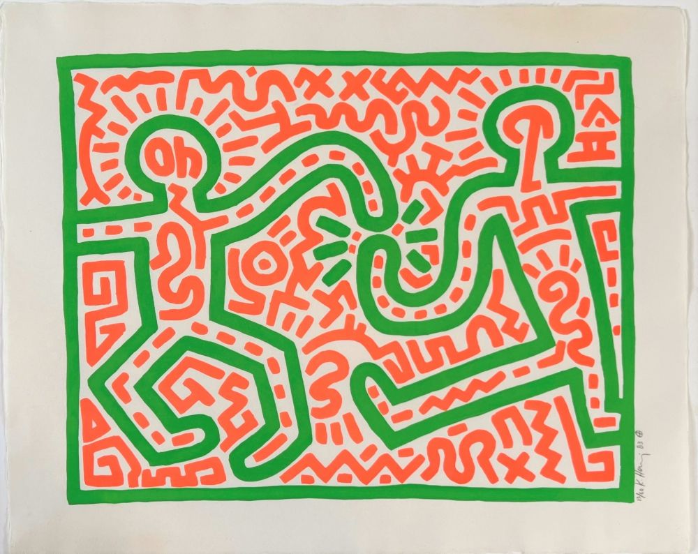 Gravure Sur Bois Haring - Untitled