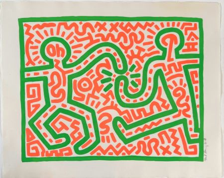 Gravure Sur Bois Haring - Untitled