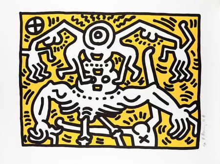 Lithographie Haring - Untitled