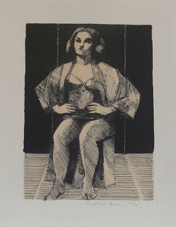 Lithographie Brown - Untitled-(Seated Portrait)
