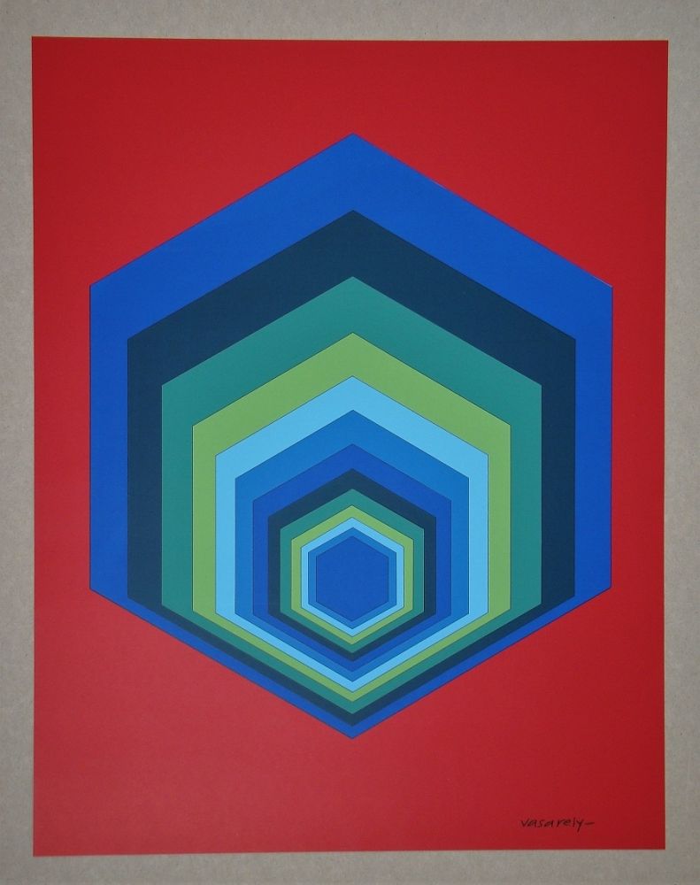 Sérigraphie Vasarely - Untitled - Sextans