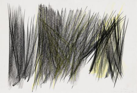 Aucune Technique Hartung - Untitled 1963 a pastel and wax on paper drawin