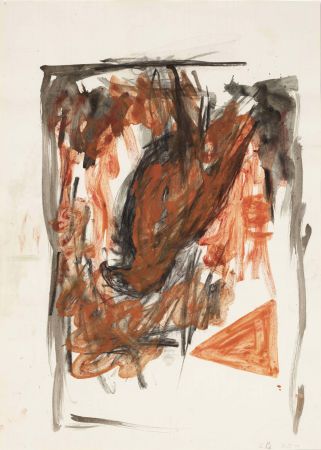 Aucune Technique Baselitz - Untitled 1979 is a charcoal, India ink and gouache on paper by Georg Baselitz