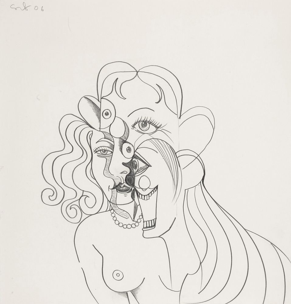 Aucune Technique Condo - Untitled 2006 is a pencil on paper drawing by George Condo