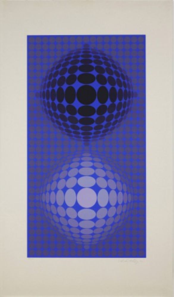 Sérigraphie Vasarely - Untitled (Dual Spheres)