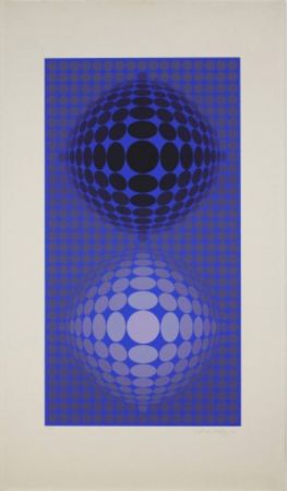 Sérigraphie Vasarely - Untitled (Dual Spheres)