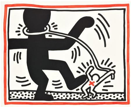 Lithographie Haring - Untitled (Free South Africa #2)