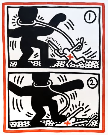 Lithographie Haring - Untitled (Free South Africa #3)