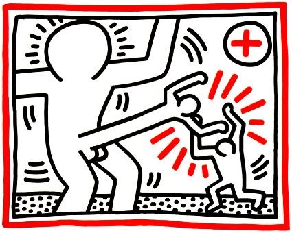 Lithographie Haring - Untitled from Three Lithographs #1