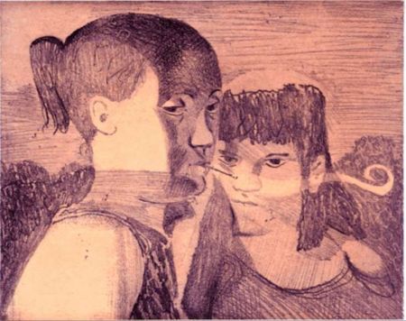 Gravure Bollinger - Untitled (Twined Gazes)