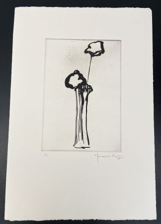 Eau-Forte Et Aquatinte Hernandez Pijuan - Untitled (Vase and Flower)