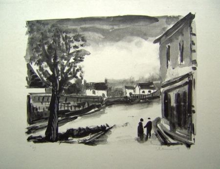 Lithographie Vlaminck - Us, la Place