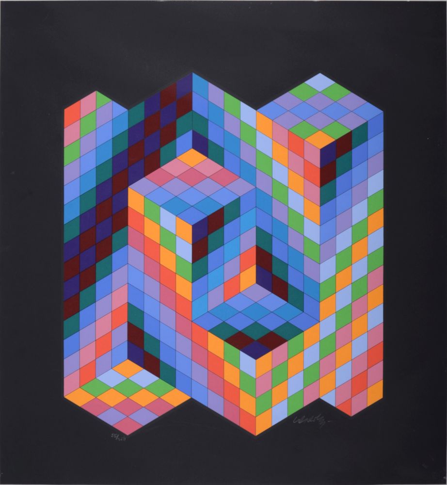 Sérigraphie Vasarely - Vaar, 1988 - Hand-signed!