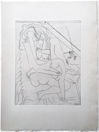 Gravure Picasso - Valentine Penrose : DONS DES FÉMININES. Une très belle eau-forte originale (1951)
