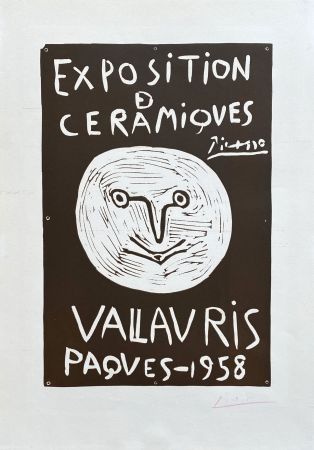 Linogravure Picasso - Vallauris 1958