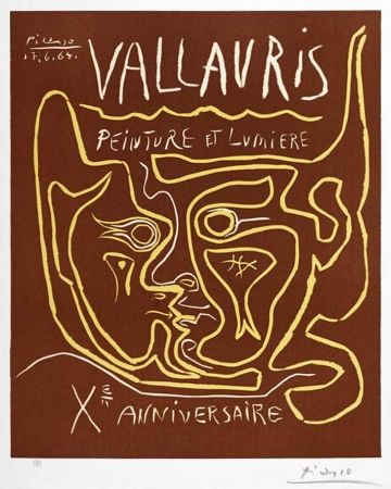 Linogravure Picasso - Vallauris Peinture et Lumière, Xᵉ Anniversaire (Vallauris Painting and Light, Tenth Anniversary), 1964