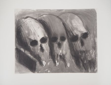 Gravure Barcelo - Vanité au trois crânes