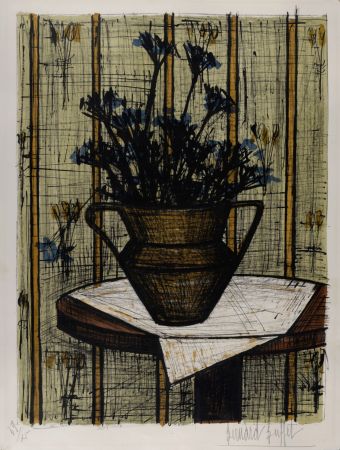 Lithographie Buffet - Vase de fleurs, 1964