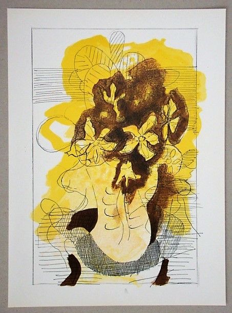 Lithographie Braque (After) - Vase jaune