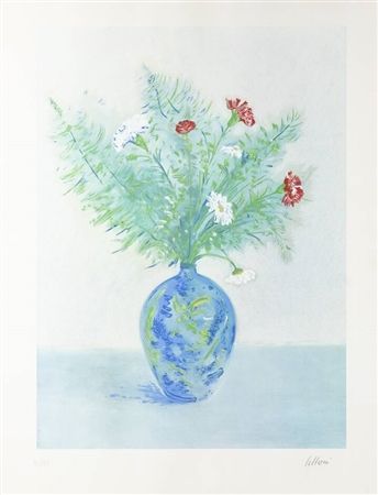 Lithographie Liloni - Vaso di fiori 