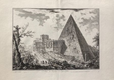 Eau-Forte Piranesi - Veduta del sepolcro du Caso Cestio