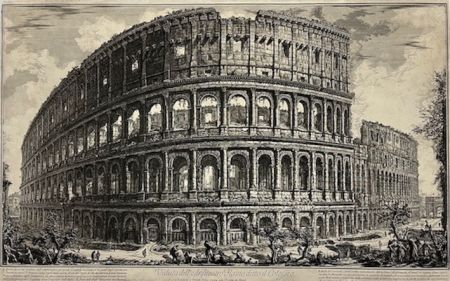 Eau-Forte Piranesi - Veduta dell' Anfiteatro Flavio, detto il Colosseo