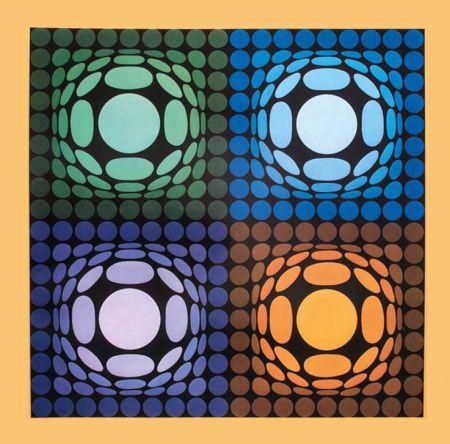 Héliogravure Vasarely - '' VEGA BI ARCT ''