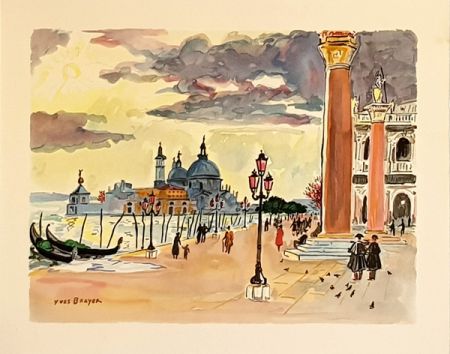 Lithographie Brayer - Venise