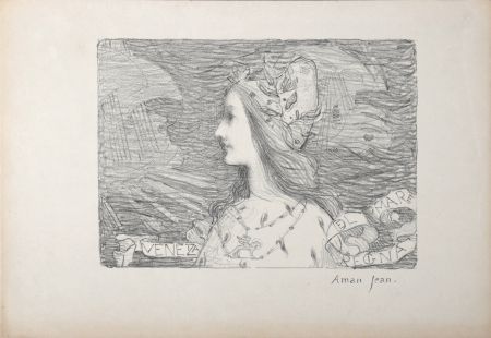 Lithographie Aman-Jean - Venise, 1892