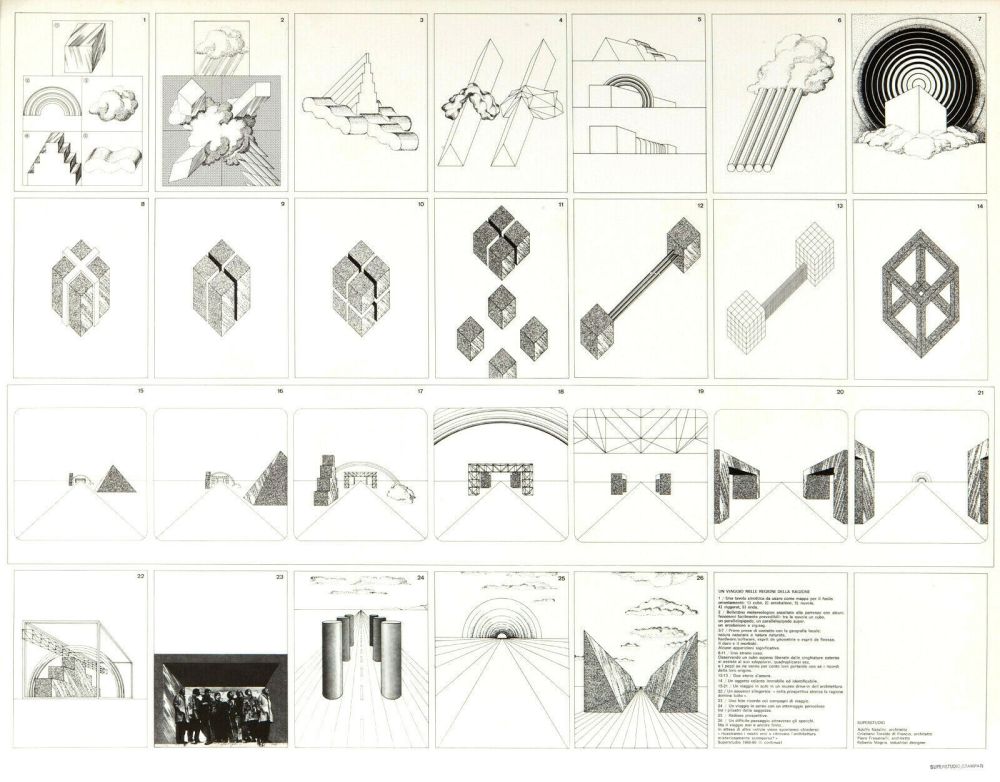 Lithographie Superstudio - Viaggio nelle regioni della ragione