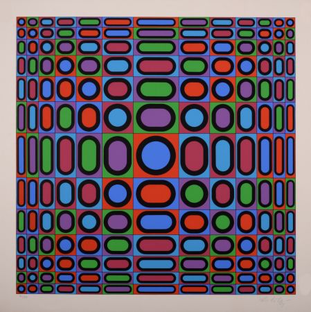 Lithographie Vasarely - Victor Vasarely (1906-1997) - Reflets a, 1978 - Hand-signed & numbered!