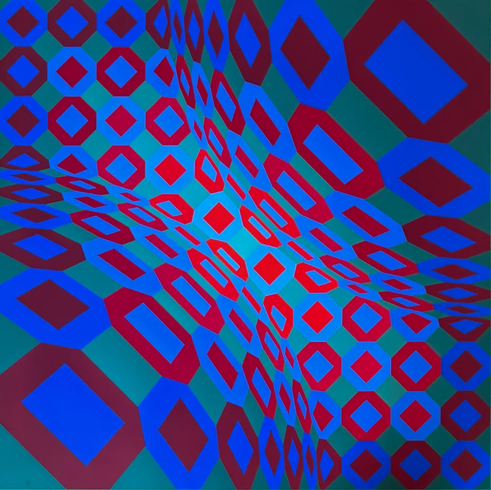 Lithographie Vasarely - Victor Vasarely (1906–1997) – Optical composition – Color lithograph on paper