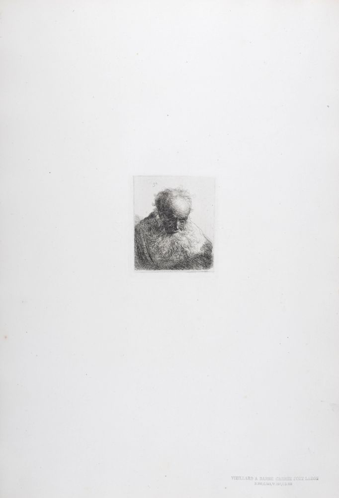 Héliogravure Rembrandt - Vieillard a barbe carrée fort large