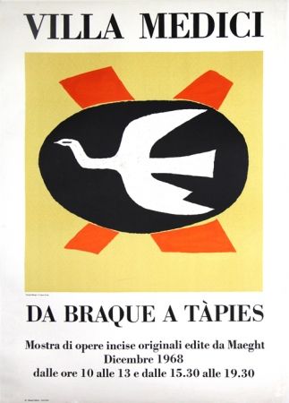 Lithographie Braque - Villa Medici  Da Braque A Tapiès
