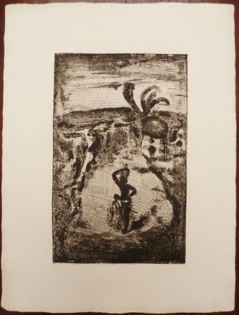 Gravure Sur Bois Rouault - Village en Jamaïque