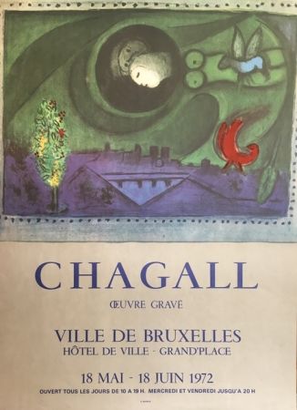 Lithographie Chagall (After) - VILLE DE BRUXELLES