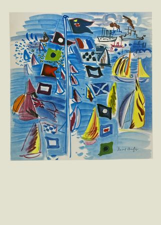 Lithographie Dufy - VILLE DE HONFLEUR - HOMMAGE A RAOUL DUFY 1954