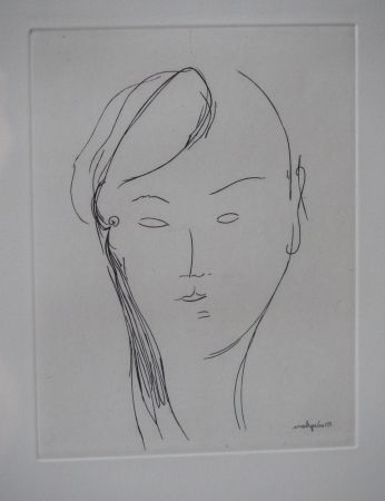 Gravure Modigliani - Visage de femme (1920)