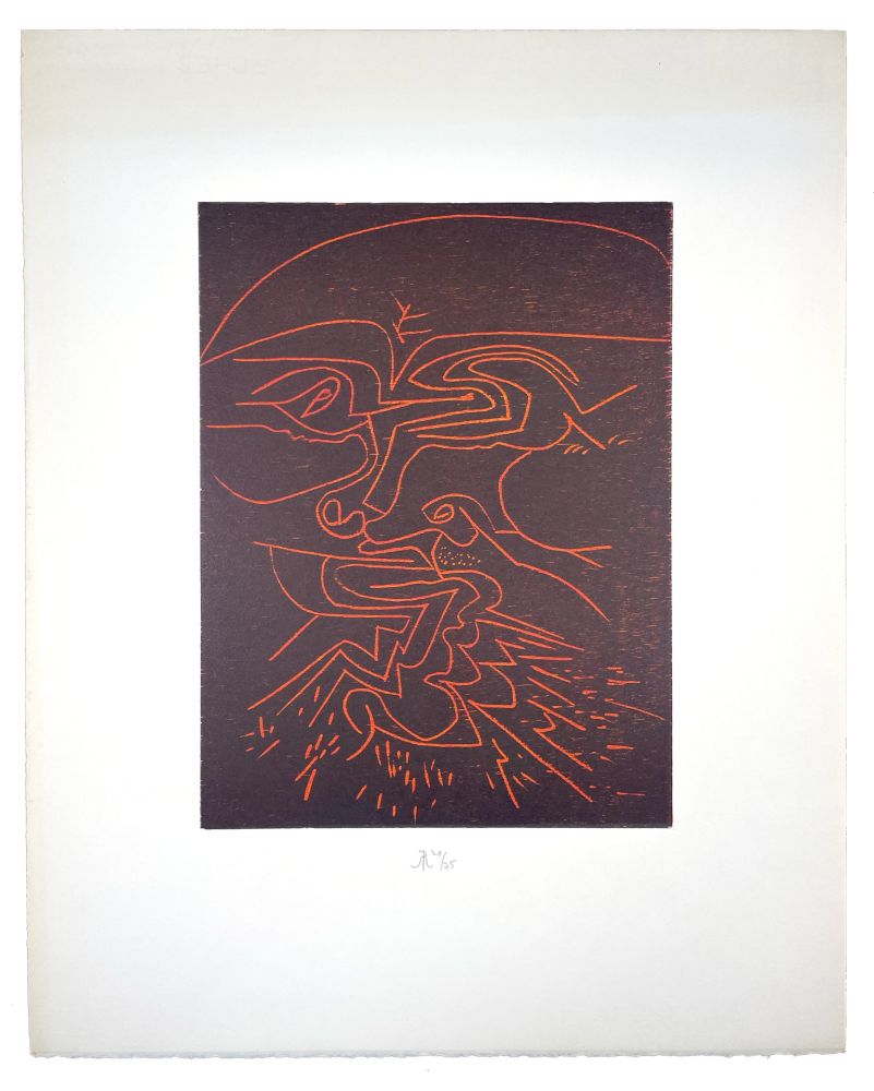 Gravure Sur Bois Müller - VISAGE IV