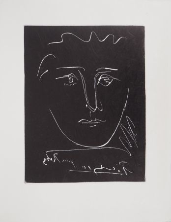 Gravure Picasso - Visage pour Roby