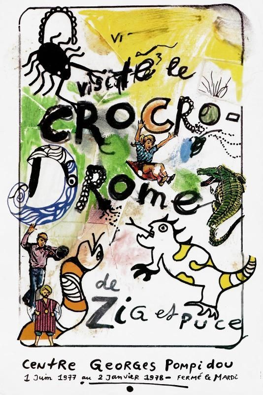 Affiche De Saint Phalle - Visitez le crocrodrome de Zig et Puce