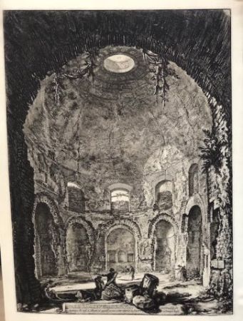 Eau-Forte Piranesi - Vista interior del templo della Tose