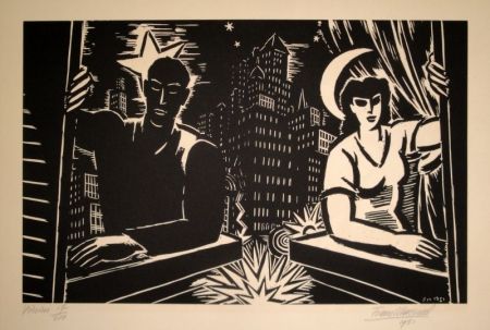 Gravure Sur Bois Masereel - Voisins