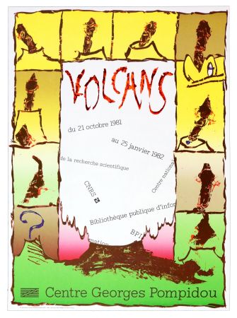 Affiche Alechinsky -  Volcan, Centre Georges Pompidou, 1981
