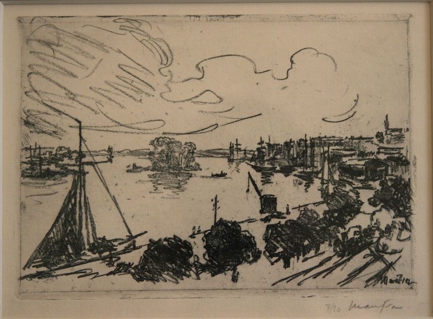 Lithographie Maufra - Vue de Port.